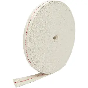 1/2" Inch Lamp Wick or Lantern Wick -Flat Cotton Oil Wicks for Hurricane Lamp or Kerosene Based Lanterns and Candle Burners，Red Stitch 16.4ft/ Roll（T=1.3mm）