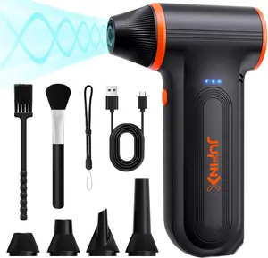 JUFINX X117 Compressed Air Duster 150000Rpm Super Power Snow Blower 3-Gear Adjustable Mini Blower with Fast Charging Electric Air Duster for Leaves Snow Computer Keyboard House Outdoor Car