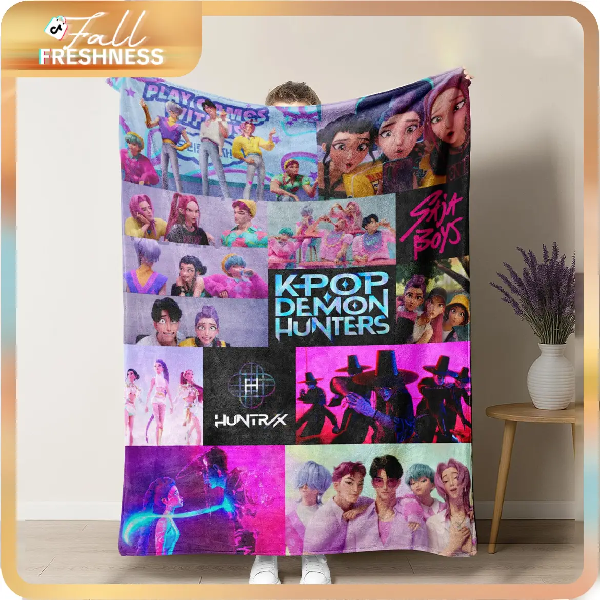 K-Pop Demon Hunters Printed Blanket for Men Women Warm Cozy Fluffy Throw 40x50 Inches Multi-size FallFreshness 100% Polyester Soft Comfortable