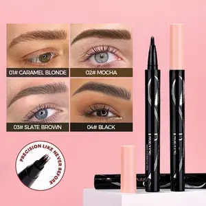 Square Microblading Eyebrow Pen, 4-Sided Precision Tip, Waterproof & Smudge-Proof Liquid Eyebrow Tint, Natural Hair-Like Strokes, Quick-Dry, Long Lasting Eyebrow Pencil Makeup
