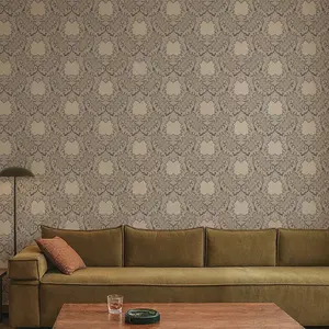 Mitchell Black Shadow Leaf Damask Wallpaper