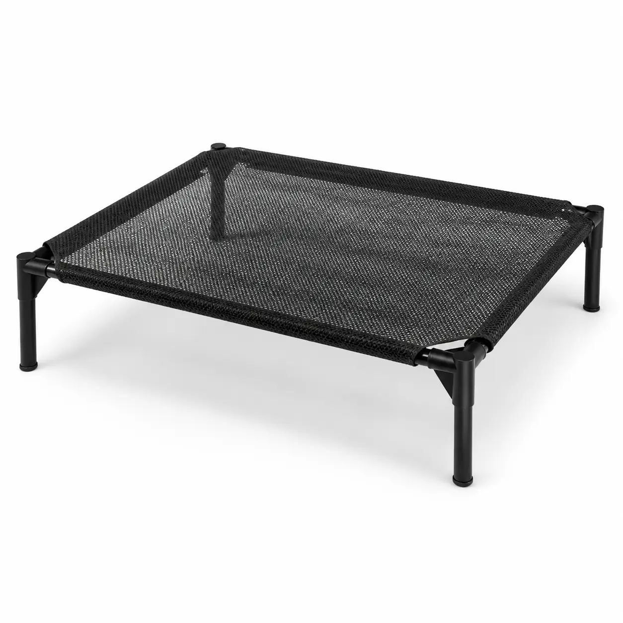 EN: Elevated Dog Bed with Black Oxford Cloth Surface, Raised Pet Cot for Indoor and Sheltered Outdoor Use, Modular Frame Pet Hammock for Medium and Large Dogs, Easy Assembly, 7.48 in High, Sizes L XL XXL and XXXL