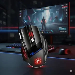 Ergonomic Gaming Mouse with 5500 DPI, 7 Programmable Buttons & RGB Customization. Anti-Slip Sweatproof Grip for FPS, MOBA & Office Use. Portable High-Performance Gear for PC & Laptop Gaming.