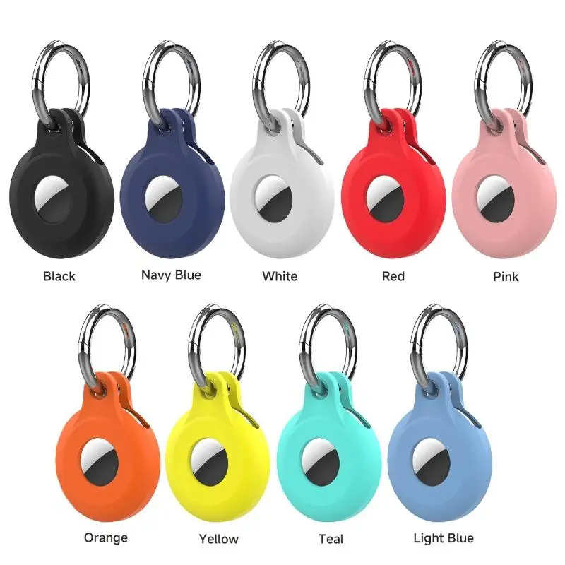 New for Air Tag Holder for Apple Airtag Case with Keychain Key Ring Siliocne Airtags Cover Luggage Cat Dog Collar Backpack