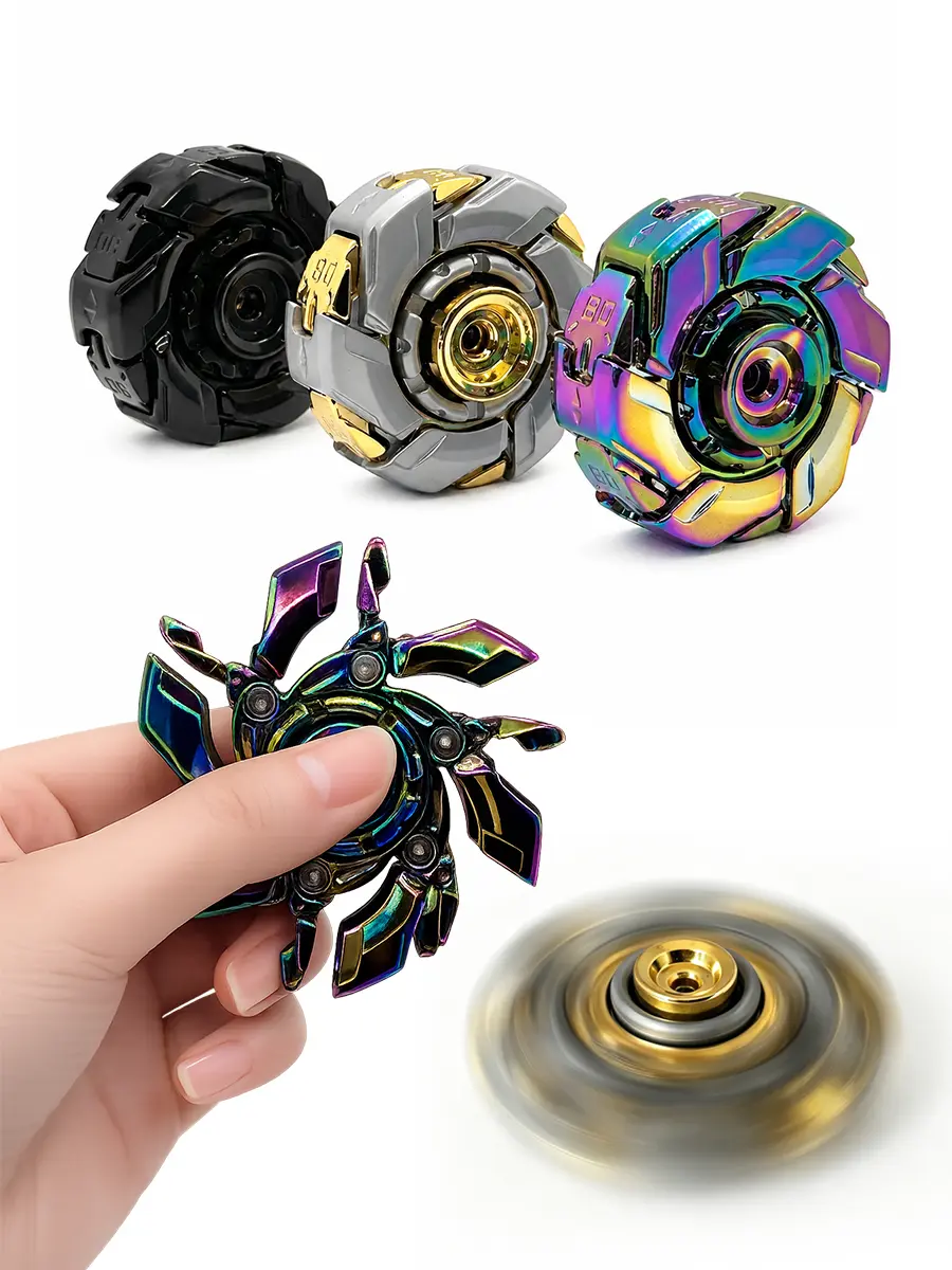 Metal Spinner Fidget Toy, Open Armor Mechanical Fidget Spinner, Stress Relief Full Metal Finger Spinner Toy for Adults & Teens, Sensory Stress Relief EDC Gear for Mech Fans