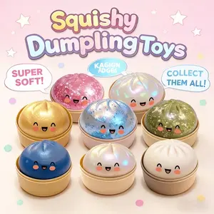 Expressive Big Dumpling Squishy - Blind Box,  Fidget Toy, Soft TPR Material, Stress Relief, Unboxing Surprise, Random Style per Pack.Valentine's Day and Easter gifts, suitable for children to exchange gifts