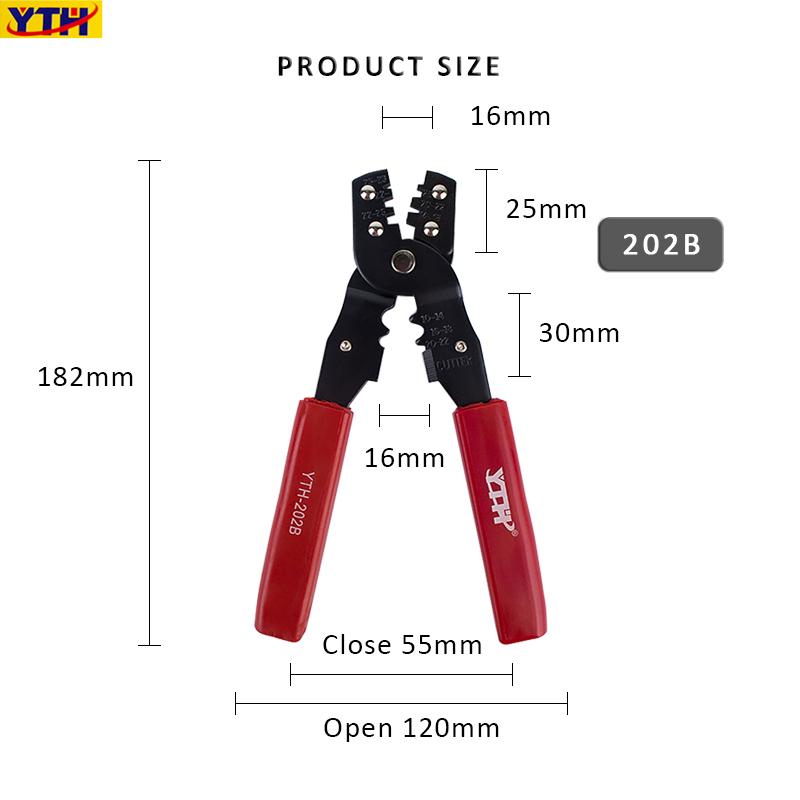 Portable Multi-Function Wire Crimper YTH-202b - Heavy-Duty Cable Crimper & Terminal Crimping Tool with Wire Stripper/Cutter, Handheld Pliers for Electricians, DIY, for & (22mm² Capacity)