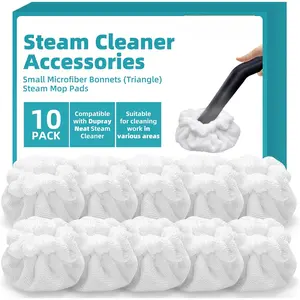 Small Microfiber Bonnets (Triangle) Compatible with Dupray Steam Cleaner, McCulloch, awasky, etc,  Washable Steam Cleaner Accessories for Multi-Surface, Universal Soft Microfiber Cloths
