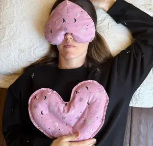 2 piece Weighted pillows, Face and Body pillow, Heart shaped, Perfect spa gift set, Soothing Relaxing meditation pads