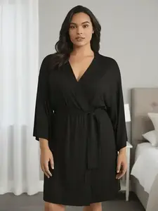 Women's Plus Size Sleepwear Set, Soft & Cozy Long Sleeve Pajamas, Comfortable Nightwear for Women, Ideal for Relaxing at Home