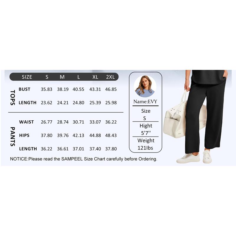 OFEEFAN Two Piece Sets for Women Summer Outfits Oversized Wide Leg Crop Pants Lounge Sets Airport Beach Vacation Clothes |(Size Up 1-2 for Oversized Look) Casual Shortsleeve