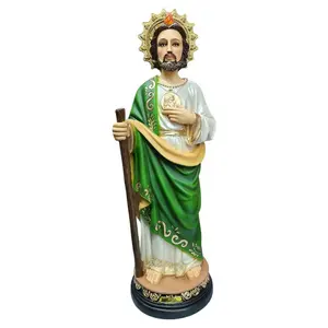 San Judas 30" Inches Tall Classic Manto Grabado  Statue - Saint Jude Standing Figure in Box - New and Unopened Religious Decor Standing Tadeo Ornaments