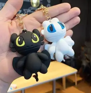 Cartoon Anime 3D Toothless Dragon Keychain Pendant Couple Cartoon Backpack Pendant Men's and Women's Gift Keychain