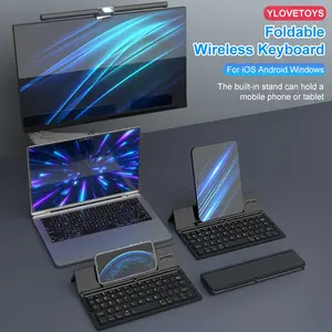 Battop Bluetooth-compatible 5.1 Keyboard, Portable Foldable Mini Wireless Keyboard, Compatible with Phone, Computer, Android, iOS, Windows Systems