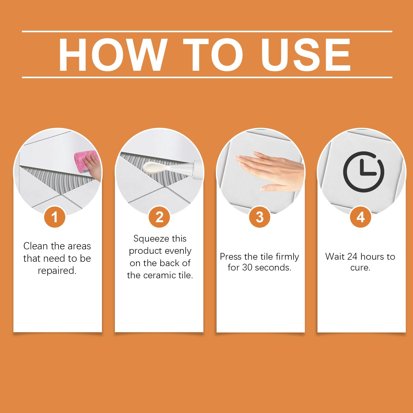 JAKEHOE Tile Repair Paste – Household Ceramic Tile Repair for Peeling, Cracks, Hollow Spots, Scratches, Dents and Gaps