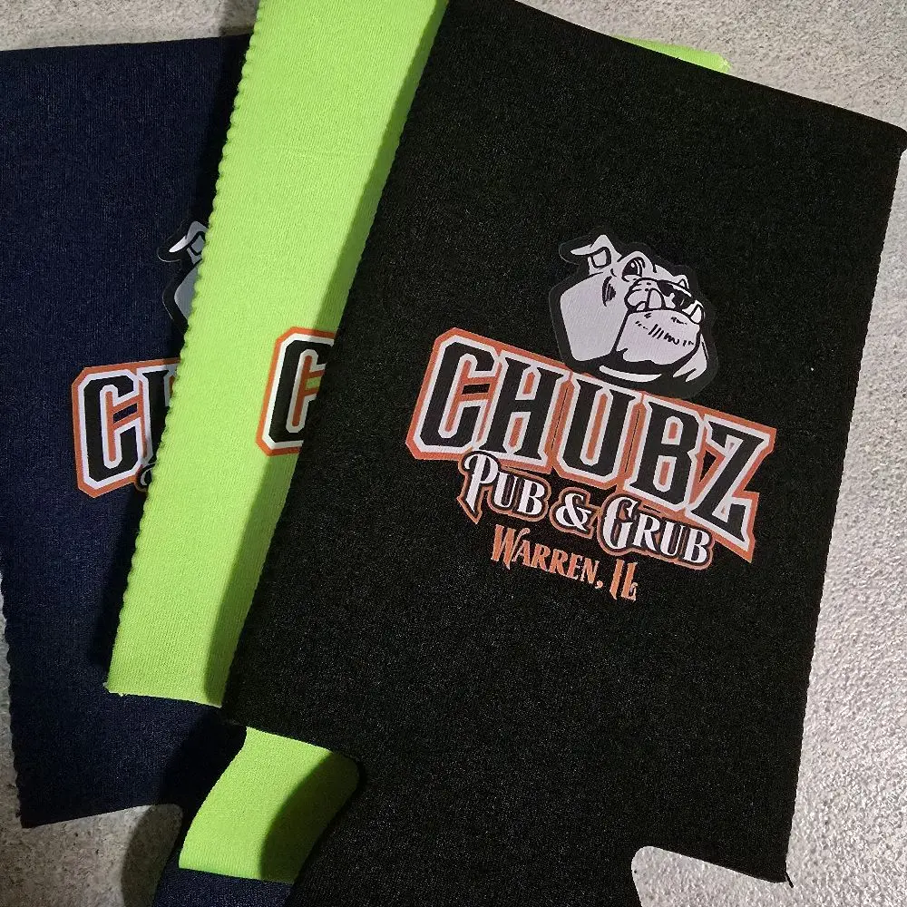 CHUBZ PUB & GRUB Warren IL 24 ounce Silo Koozie with Logo and Vibrant Colors for Enhanced Drink Protection