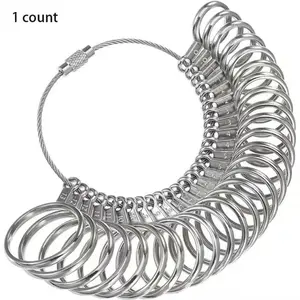 Stainless Steel Ring Size Measuring Tool, Sturdy & Durable, Hand Measuring Tool for Jewelry Making, Essential Jewellery Crafting Gear