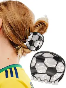 Soccer Hair Clips Cute Football Claw Clips for Women Non-Slip Medium Hair Claw Foot Ball Jaw Clips Sports Hair Accessories for Soccer Fans