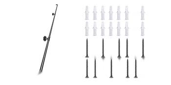 Pipe Stair Handrail, 9 Ft Staircase Handrail, 440 Lbs Load Capacity Carbon Steel Pipe Handrail, Industrial Pipe Handrail With Wall Mount Support, Round Corner Wall Rails For Indoor And Outdoor Use Pipe Stair Handrail, 9 Ft Staircase Handrail, 440 Lbs Load Capacity Carbon Steel Pipe Handrail, Industrial Pipe Handrail With Wall Mount Support, Round Corner Wall Rails For Indoor And Outdoor Use