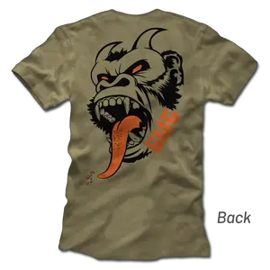 Demon Monkey Tee Menswear Fitted Short Sleeve Crew Neck Tshirt in 100% Cotton Soft Summer Top for Men Streetwear