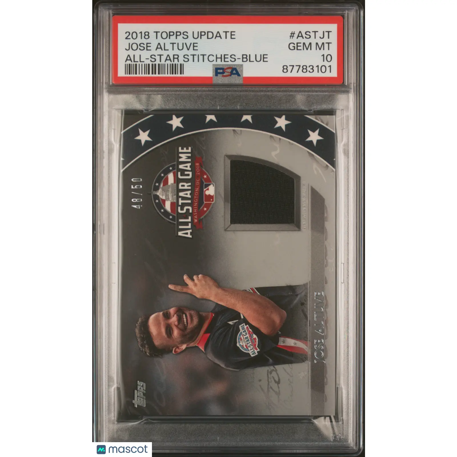 Jose Altuve PSA 2018 Topps Update All Star Stitches BLUE ASTJT 10 87783101 POP1
