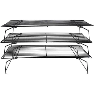 Rack, 3-Tier Stainless Steel Stackable Baking Cooking Cooling Racks for Cooling Roasting Grilling, Collapsible & Heavy Duty, Oven & Dishwasher Safe