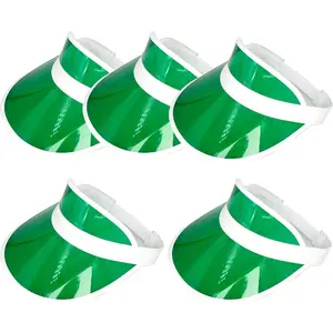 Clear Sun Visor Plastic Casino Dealer Poker Visors Beach Sunhat for Women UV Protection 5PCS