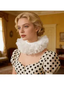 New three-tiered puff lace detachable collar for stage photography props