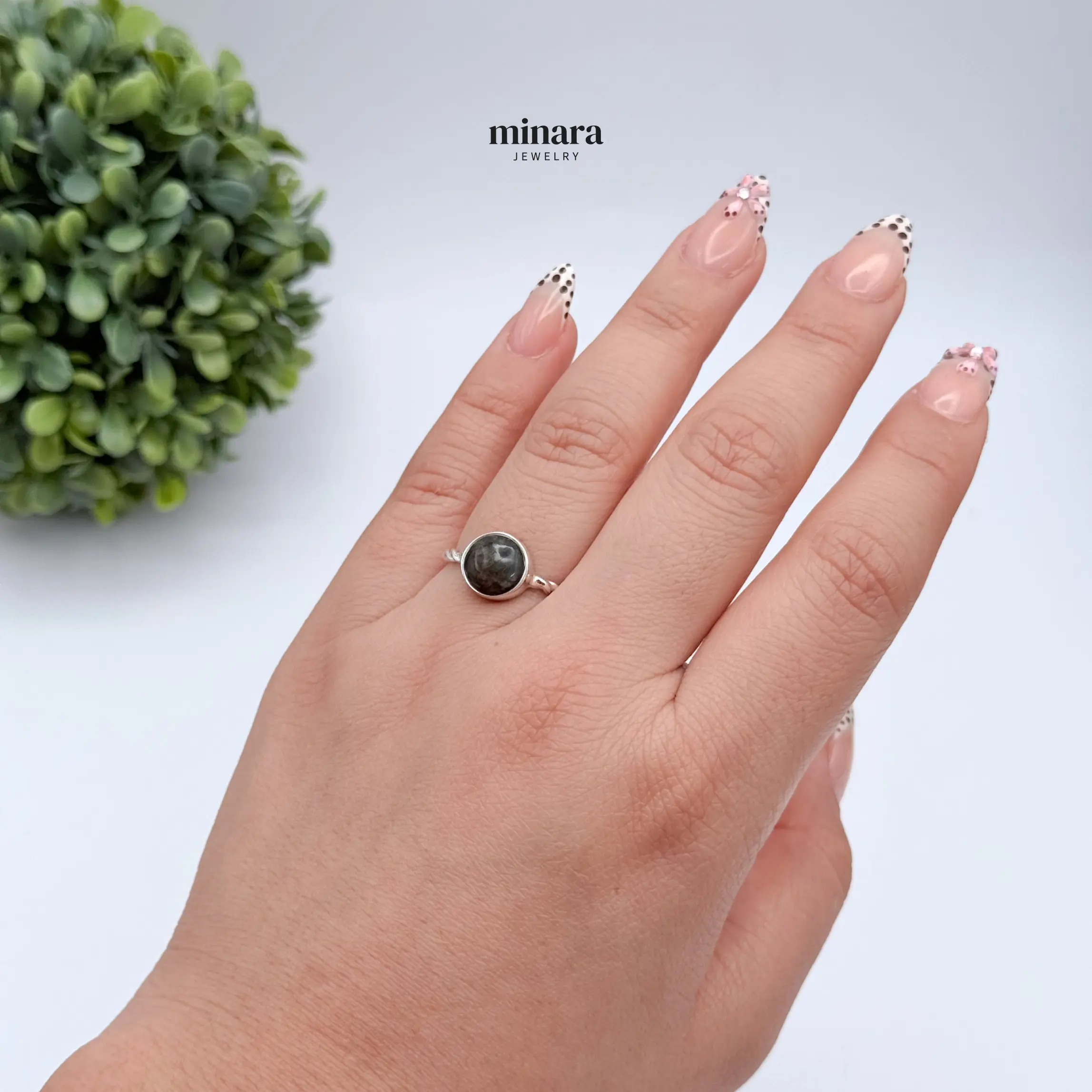 MINARA 950 Silver LABRADORITA Twisted Ring - Anillo Entorchado