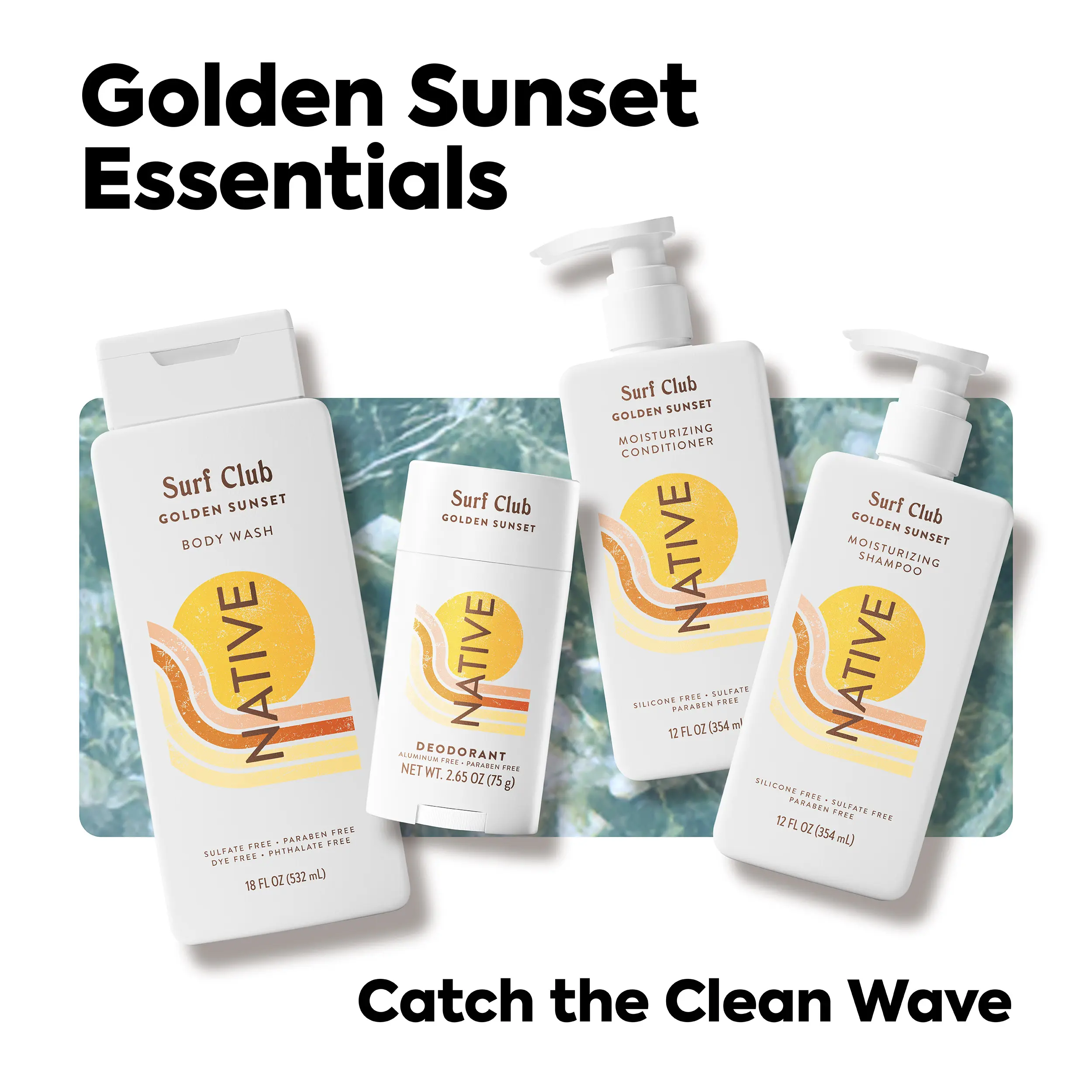 NATIVE Daily Essentials Set – Deodorant, Body Wash, Shampoo & Conditioner NATIVE Daily Essentials Set – Deodorant, Body Wash, Shampoo & Conditioner