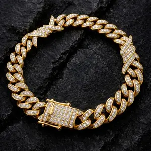 14k Gold Plated Cuban Link Barbed Wire Bracelet