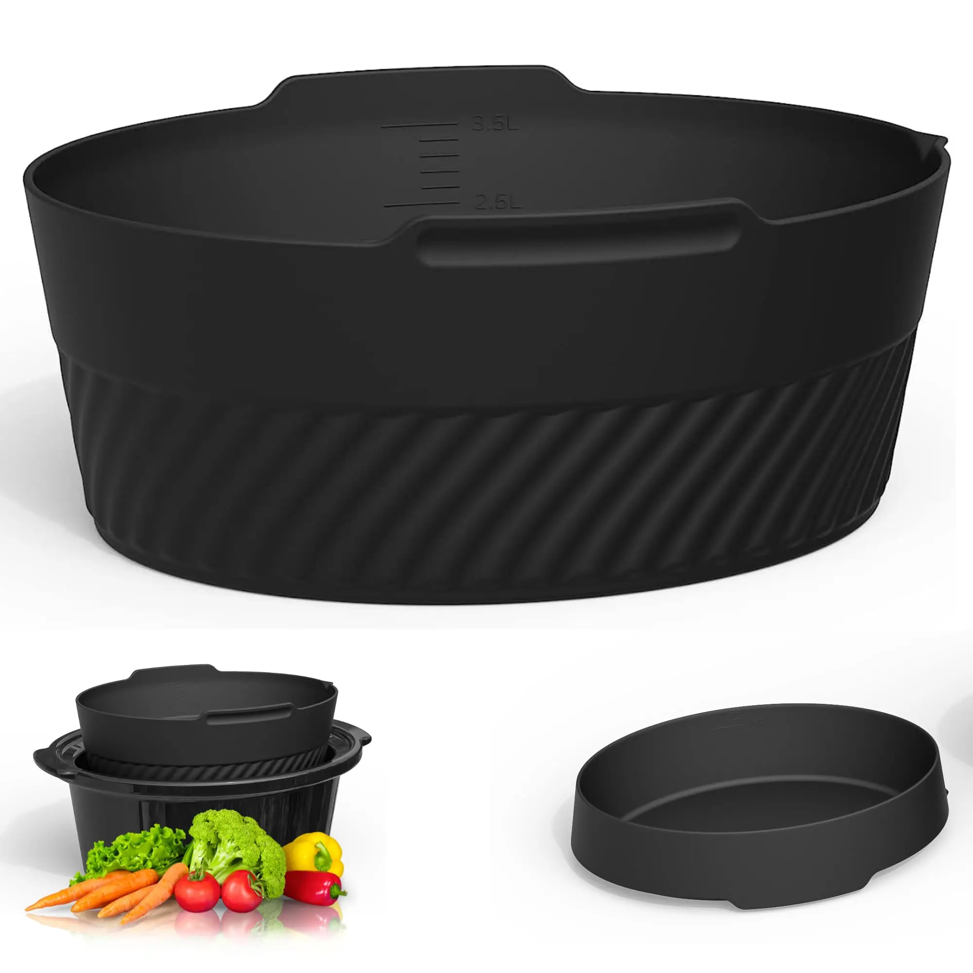 6QT Slow Cooker Liner, Silicone Food Grade Non-stick Pot for Stew Pot, High Temperature Resistance Home Kitchen Appliance Parts, Fryer Liners Replacement