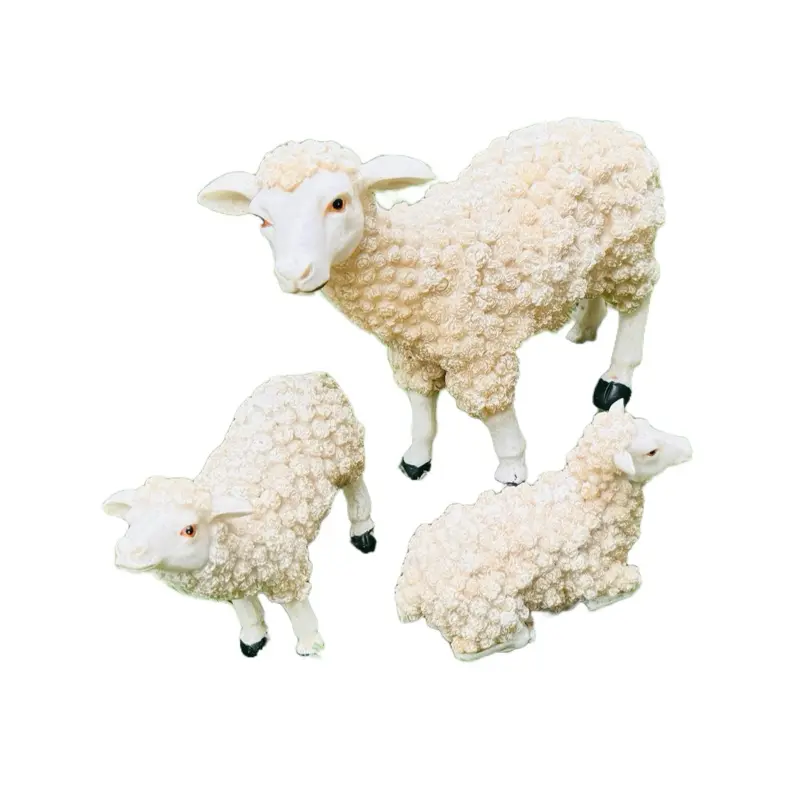 Nativity Scene Figurines, Statues & Bobbleheads Set - Warm Decorative Holiday Christmas Decor with 5.5in Large, 3.5in Medium Lambs & 2in Small Pieces for Enhancing Your Christmas Nativity Scene, 5.5In Large Lambs