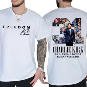 Freedom Charlie Kirk 31 T-Shirt, Legend Never Die Tribute Tee, Double-Sided Memorial Graphic Shirt for Men and Women