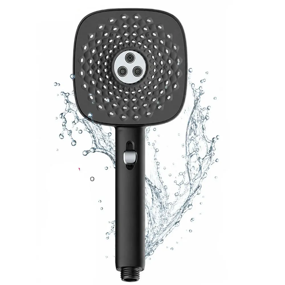 FEELSO 4.8" High-Pressure Handheld Shower Head - 4 Spray Modes, Air Boost Flow, Shower Head Only,Universal 1/2"-Thread Wall Mount, Minimalist, Adjustable Spray Head, Never Clogged Wand Nozzle, Multi-Mode System, Rain Showerhead, Bathroom Fixtures,