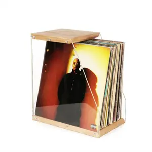 Wooden Record Display Stand, 1 Count Desktop Record Storage Rack, Record Display Holder, Home Organizer for Record, Book, Magazine