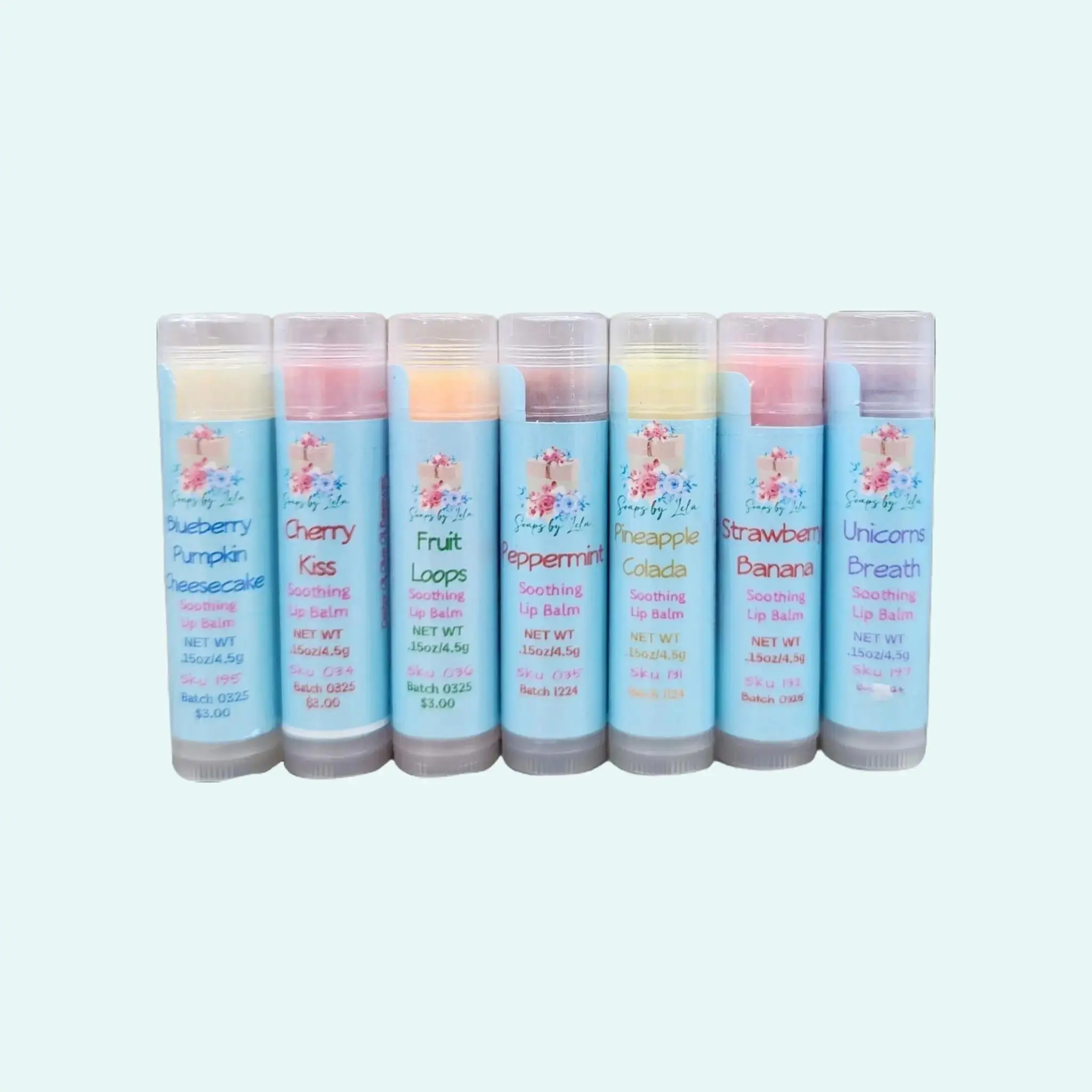 Soaps By Lela Hydrating Lip Balm Butter - Jojoba Argan Olive Oil Formula for Dry Chapped Lips - Cruelty-Free Vegan Lip Care Moisturizer - Chapstick -