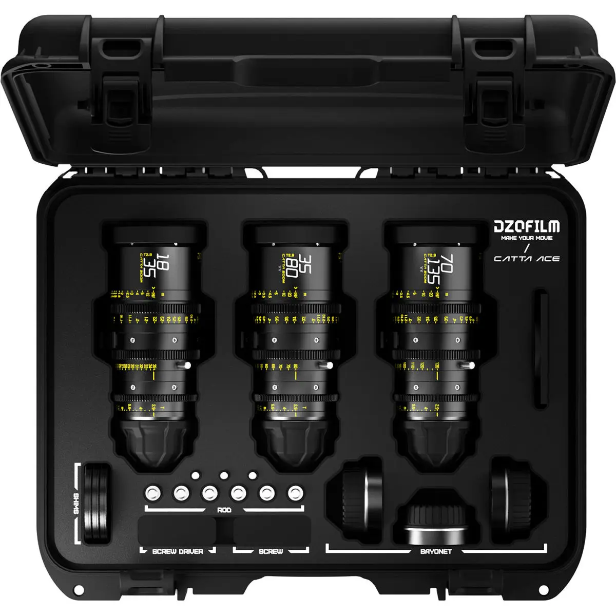DZOFILM Catta Zoom FF 18-35/35-80/70-135mm T2.9 Cine 3-Lens Kit, Sony E, Black