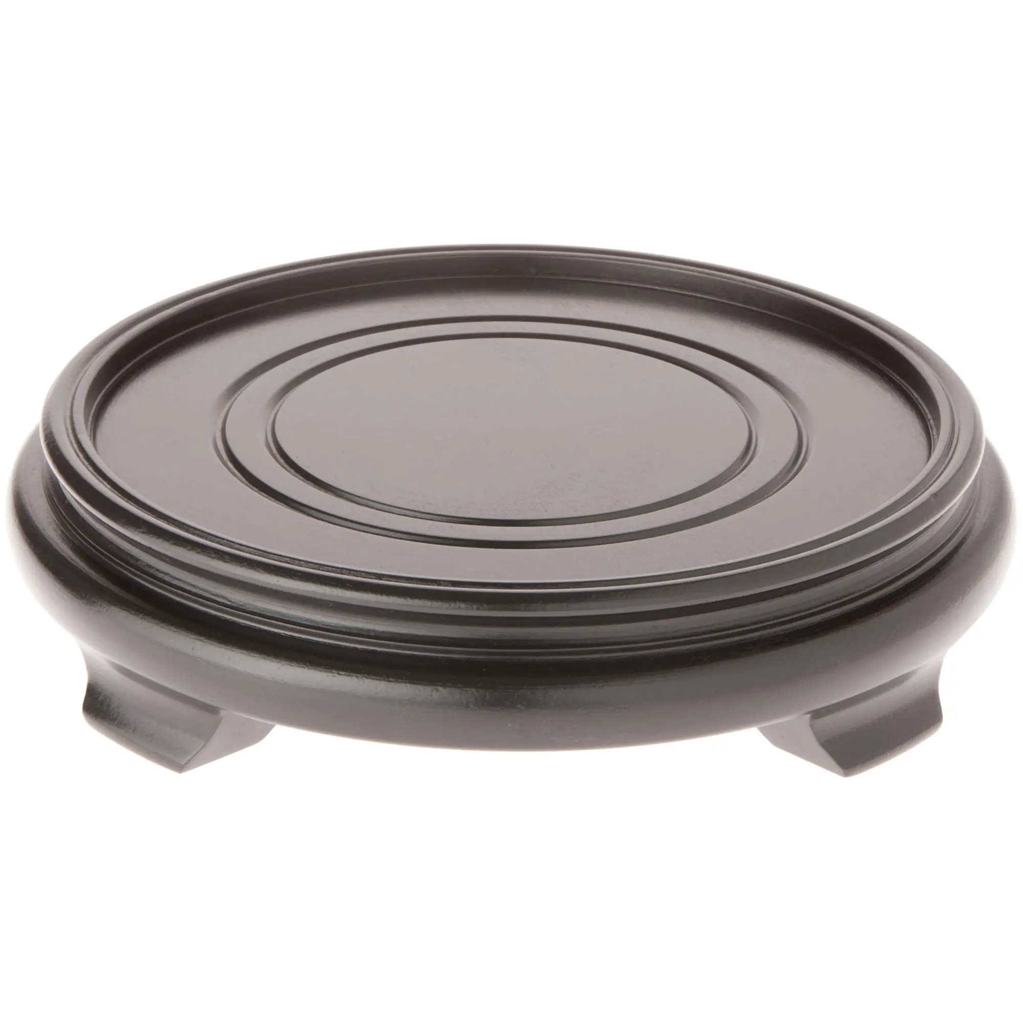 Plymor Round Wood Veneer Footed Display Base, 10.75" W x 10.75" D x 2.25" H (9" Display Diameter)
