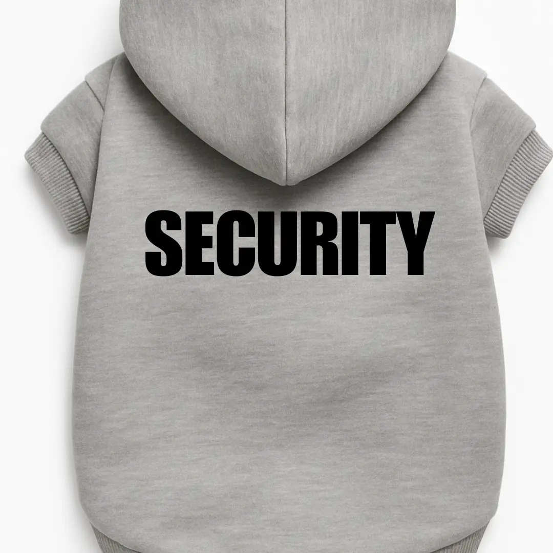 Small Dog Security Hoodie Sweater - Funny Guard Outfit for Pet Supplies