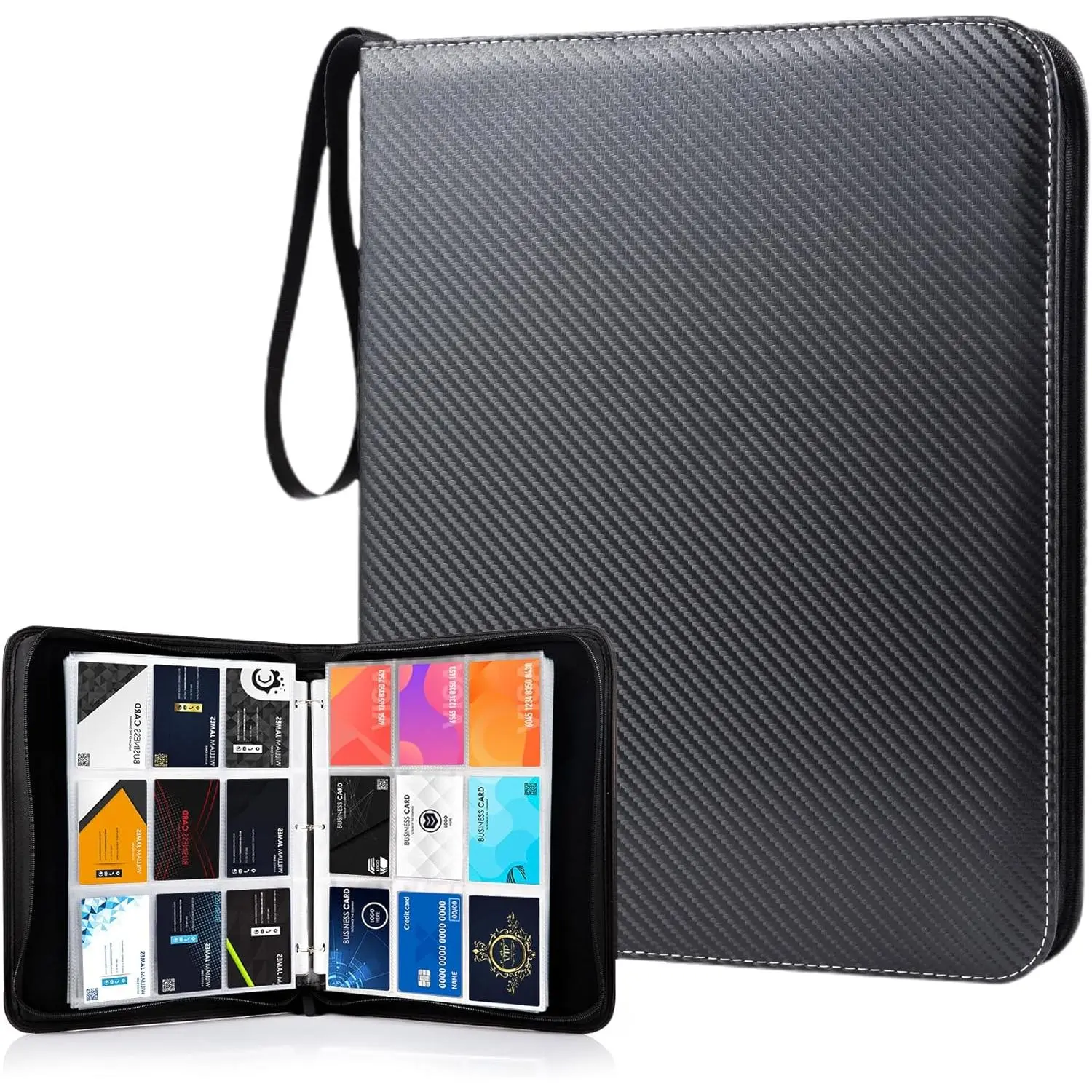 Trading Card Binder, 900 Pockets Sleeves with Zipper, Double Sided Pockets Card Holder Carry Case for Baseball Card, Football Card - TikTok Shop Trading Card Binder, 900 Pockets Sleeves with Zipper, Double Sided Pockets Card Holder Carry Case for Baseball Card, Football Card - TikTok Shop