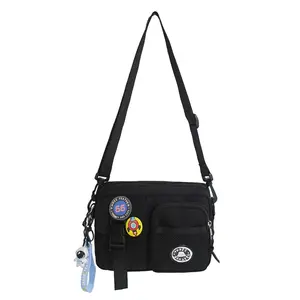 Waterproof Nylon Canvas Crossbody Bag Multi Pocket Father's Day Gift Outdoor Travel Shoulder Bag