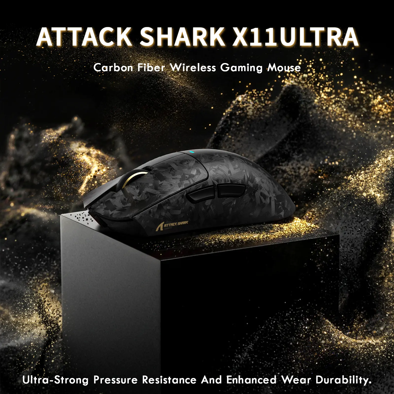 ATTACK SHARK X11 ULTRA Wireless Gaming Mouse, Ultra-Light 59g, 42K DPI, 8K Polling, Nordic Chip, Carbon Fiber, for Esports & Pro Gamers