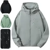Men's Solid Lightweight Hooded Zip-Up Rain Jacket - Waterproof, Wind-Resistant, Moisture-Wicking, Breathable, Quick-Dry, Non-Bulky, Easy-Layering Activewear for Gym & Outdoor Use,sohochic