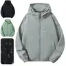 Men's Solid Lightweight Hooded Zip-Up Rain Jacket - Waterproof, Wind-Resistant, Moisture-Wicking, Breathable, Quick-Dry, Non-Bulky, Easy-Layering Activewear for Gym & Outdoor Use,sohochic