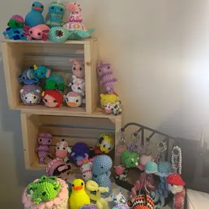 Handmade Crochet Collection - Variety of Colorful and Unique Designs on Display