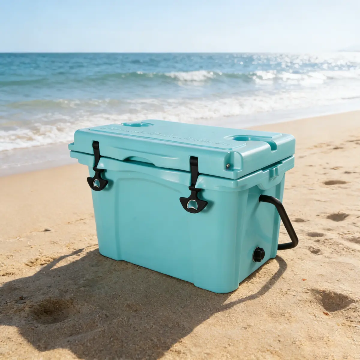 Aobtkel 25QT Sturdy Insulated Hard Cooler with 25qt Internal Capacity, Soft Grip Bottle Opener, Cup Holder, Forming Ruler, 5-7 Day Ice Retention, Ergonomic Outdoor Cooler for Camping, Fishing WL