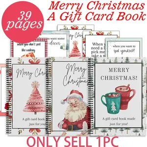Merry Christmas Gift Card Book for Book Lovers, Fun Greeting Card Set with Everyday Occasion Ideas, Holiday Gift for Friends Family and Readers