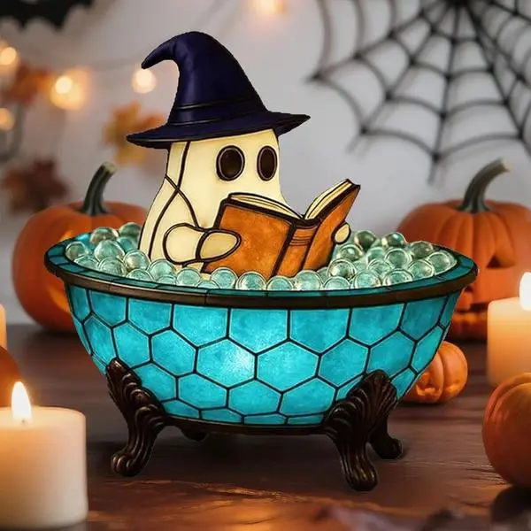 Halloween Ghost Bubble Bath Lamp, for Indoor Readers & Book Lover Desk Home | Cute Bathtub Ghost Night Lights for Halloween Decor, Reading Books Nightlight, Halloween Decorations
