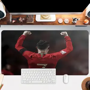 Football Player Celebration Pattern Extended Mouse Pad, 1 Count Rectangle Non-slip Gaming Mouse Pad, Office Desk Keyboard Pad for Home Office Desk
